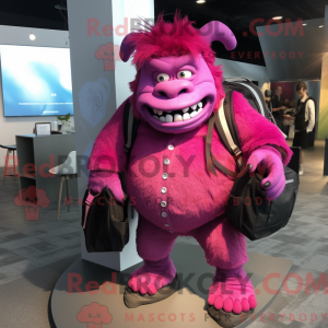Magenta Ogre maskot kostume...