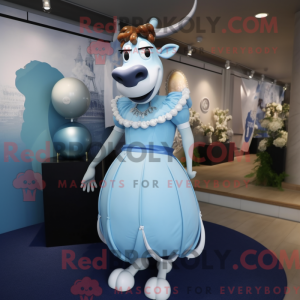 Blue Jersey Cow maskot...