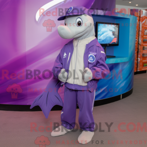Purple Dolphin mascot...