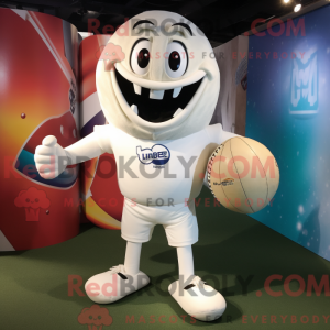 White Rugby Ball mascot...