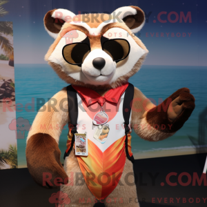 Tan Red Panda mascot...