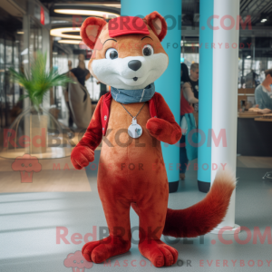 Red Weasel maskot kostume...