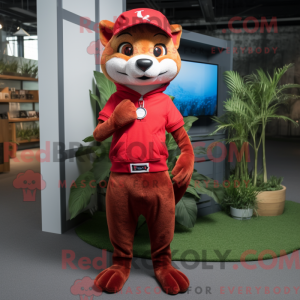 Red Weasel maskot kostyme...
