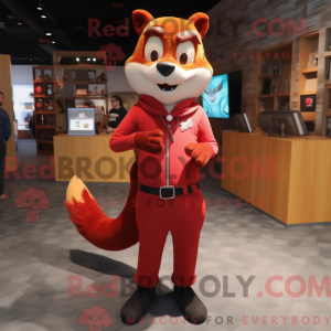 Red Weasel maskot kostyme...