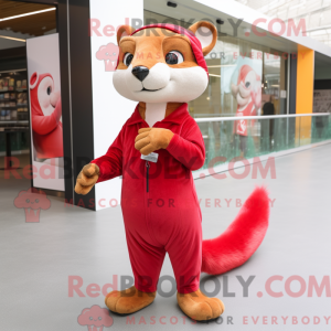 Red Weasel maskot kostume...