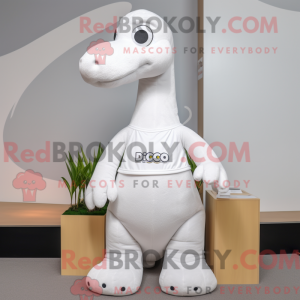 Hvid Diplodocus maskot...