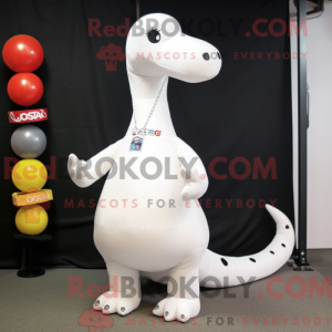 Hvid Diplodocus maskot...