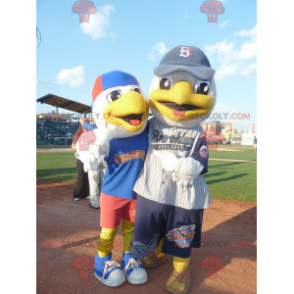2 seagull bird mascots in sportswear - Redbrokoly.com