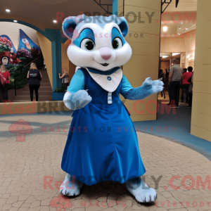 Blue Ferret mascot costume...