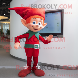 Red Elf-maskotdraktfigur...