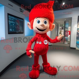 Red Elf mascot costume...