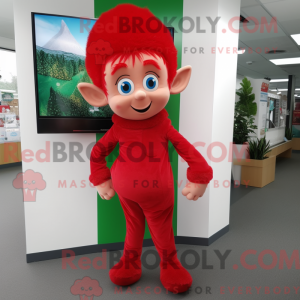 Maskottchenkostüm Rote Elfe...