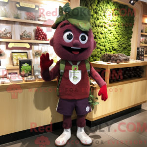 Maroon Grape maskot kostume...