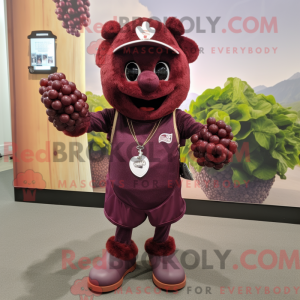 Maroon Grape mascot costume...