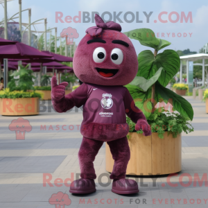 Maroon Grape mascot costume...