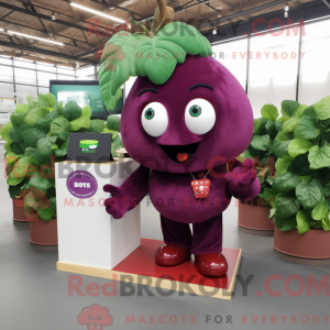Maroon Grape maskot kostume...