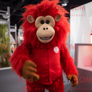 Red Baboon mascot costume...