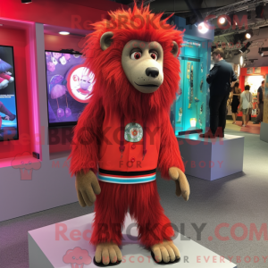 Red Baboon mascot costume...