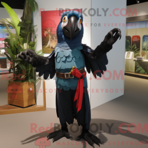 Black Macaw mascot costume...