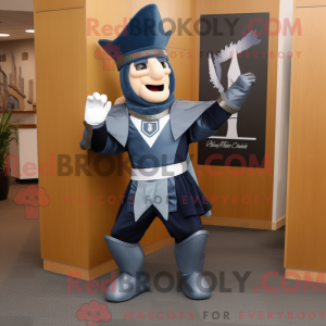 Navy Medieval Knight mascot...