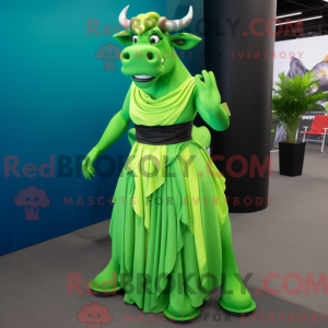 Lime Green Bull maskot...