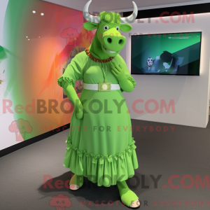 Lime Green Bull mascot...