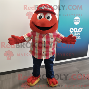 Red Cod mascot costume...