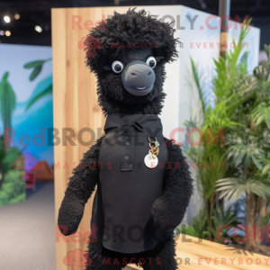 Black Alpaca mascot costume...