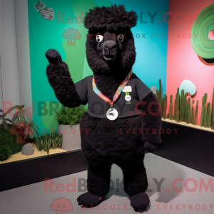Black Alpaca mascot costume...