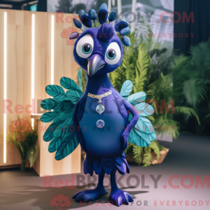 Navy Peacock maskot kostume...