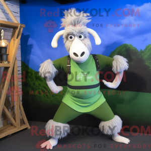 Olive Angora Goat mascot...