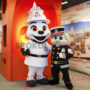 White Fire Fighter maskot...