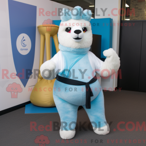 Sky Blue Alpaca mascotte...