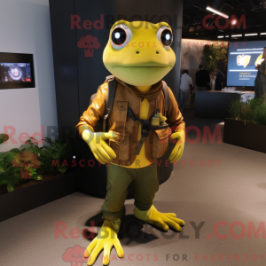 Gold Frog mascot costume...