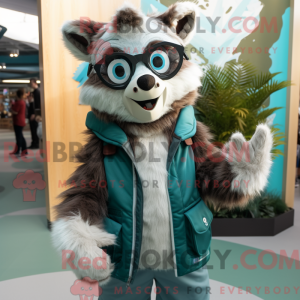 Teal Waschbär Maskottchen...