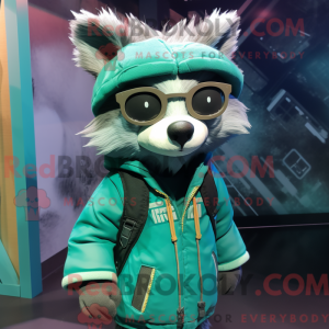 Teal Waschbär Maskottchen...