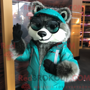 Teal Raccoon máscara de...