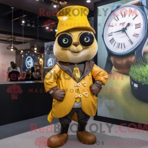 Gul timeglas maskot kostume...