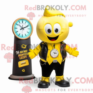 Gul timeglas maskot kostume...