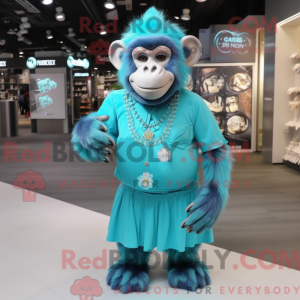 Cyan Chimpanzee mascot...