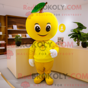 Yellow Apple mascot costume...