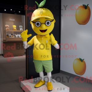 Yellow Apple mascot costume...