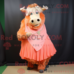 Peach Bison mascot costume...