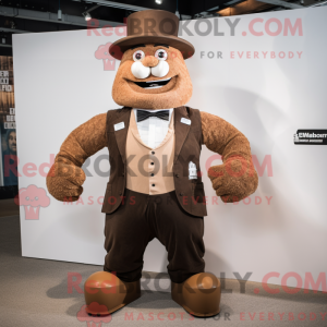 Brown Strongman mascot...