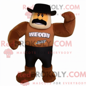 Brown Strongman mascot...