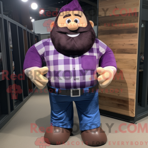 Purple Strongman mascot...