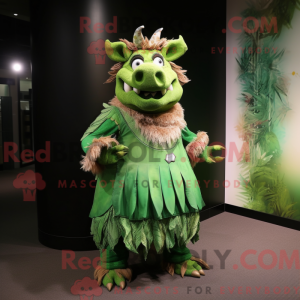 Green Wild Boar mascot...