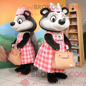 Peach Badger mascot costume...