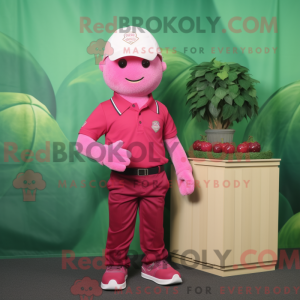 Pink hindbær maskot kostume...