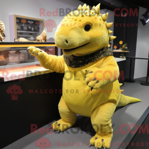 Yellow Ankylosaurus mascot...